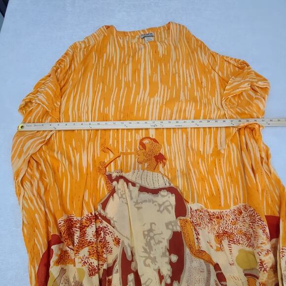 Sahara Vintage kaftan women's one Size Plus Muu Muu House dress orange Dopamine - Picture 5 of 8